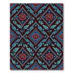 Burgundy Red Rose Medallion Foliage Rug