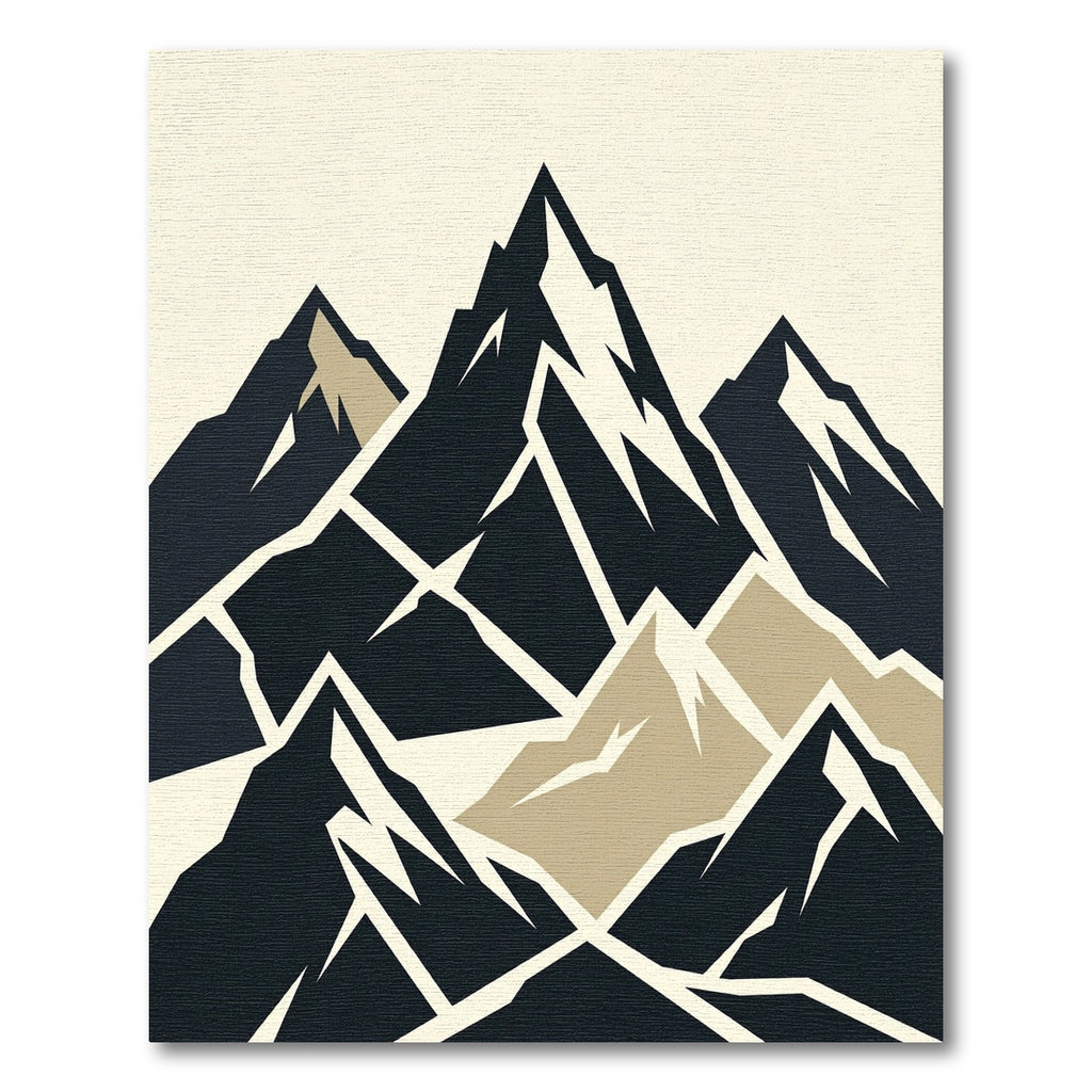Minimalist Dark Mountain Range Abstraction Rug