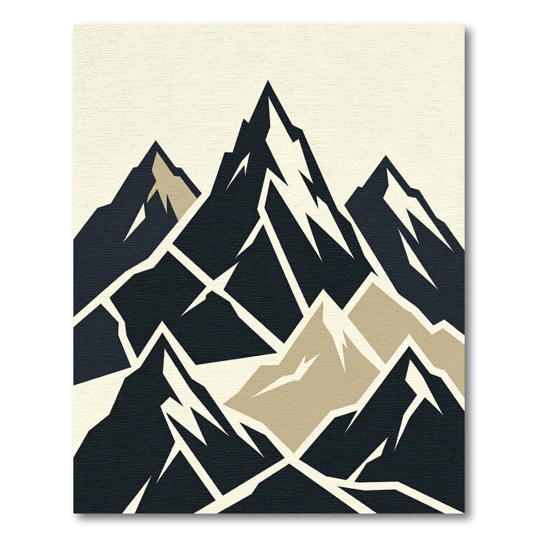 Minimalist Dark Mountain Range Abstraction Rug