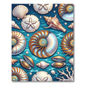 Radiant Blue Seashell Nautical Ocean Treasure Rug
