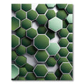 Emerald Geometric Hexagon Layered Art Rug
