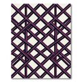 Geometric Purple Interlocking Lattice Illusion Rug