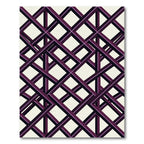 Geometric Purple Interlocking Lattice Illusion Rug