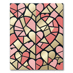 Pink Gold Geometric Heart Collage Rug