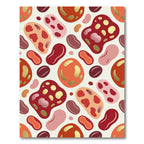Abstract Red Pink Gold Biomorphic Forms Rug