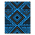 Electric Blue Geometric Aztec Pyramid Rug