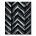 Modern Monochromatic Geometric Chevron Layered Rug