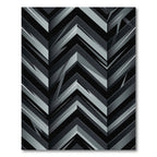 Modern Monochromatic Geometric Chevron Layered Rug