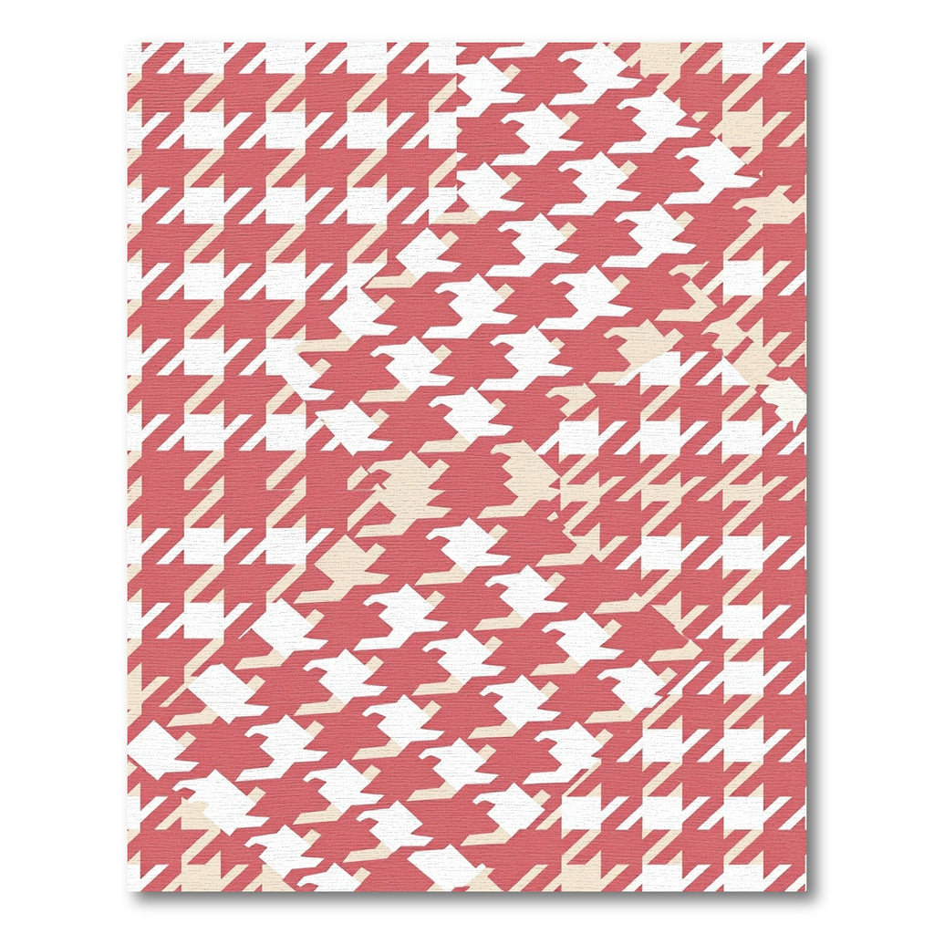 Crimson White Houndstooth Interlocking Rug