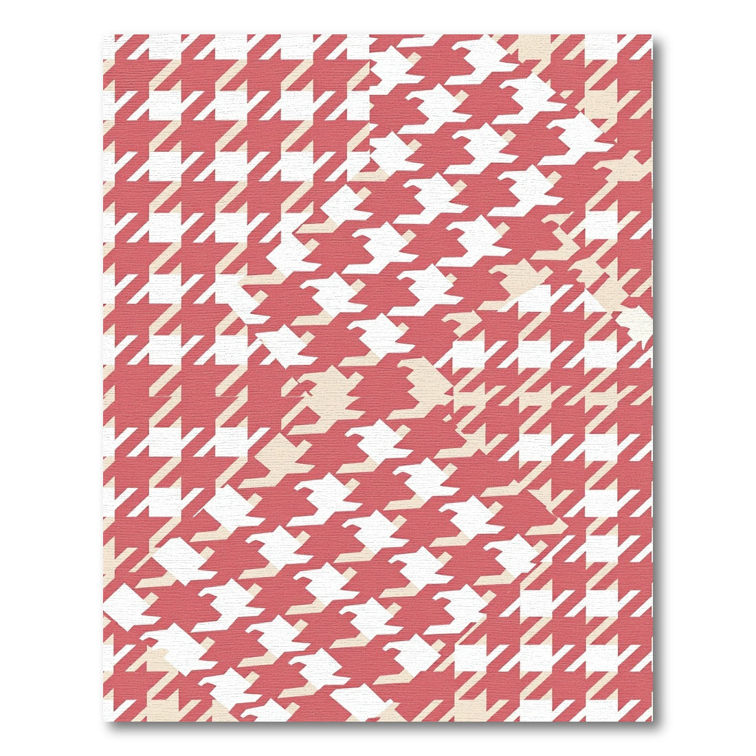 Crimson White Houndstooth Interlocking Rug