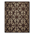 Ornate Dark Wood Gothic Floral Trellis Rug
