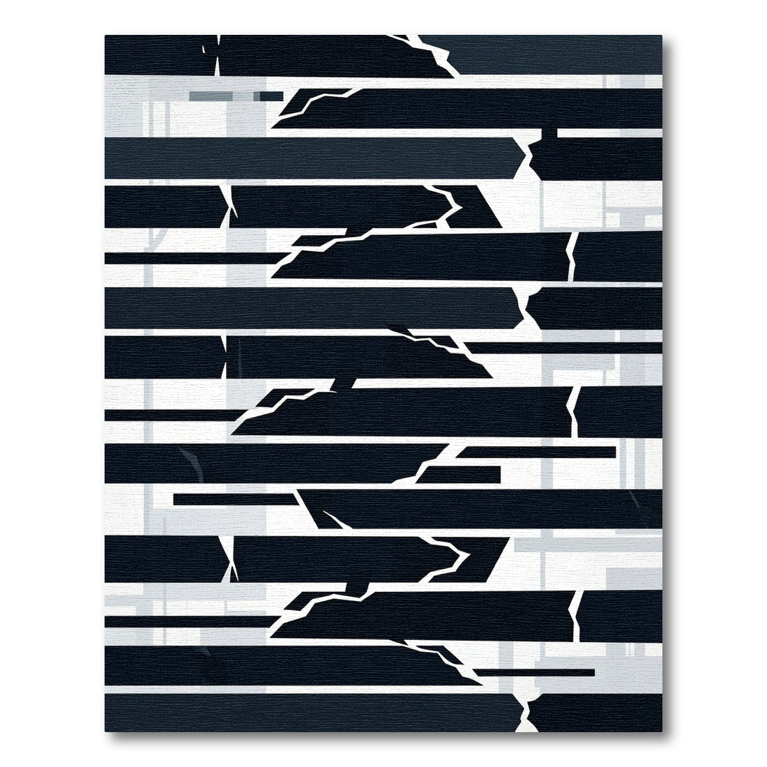 Monochromatic Jagged Stripe Composition Rug