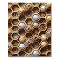 Geometric Honeycomb Faceted Wood Rug