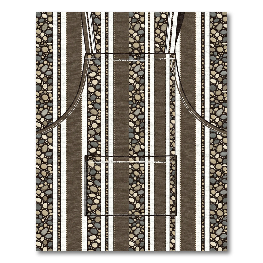 Striped Pebble Mosaic Brown Rug