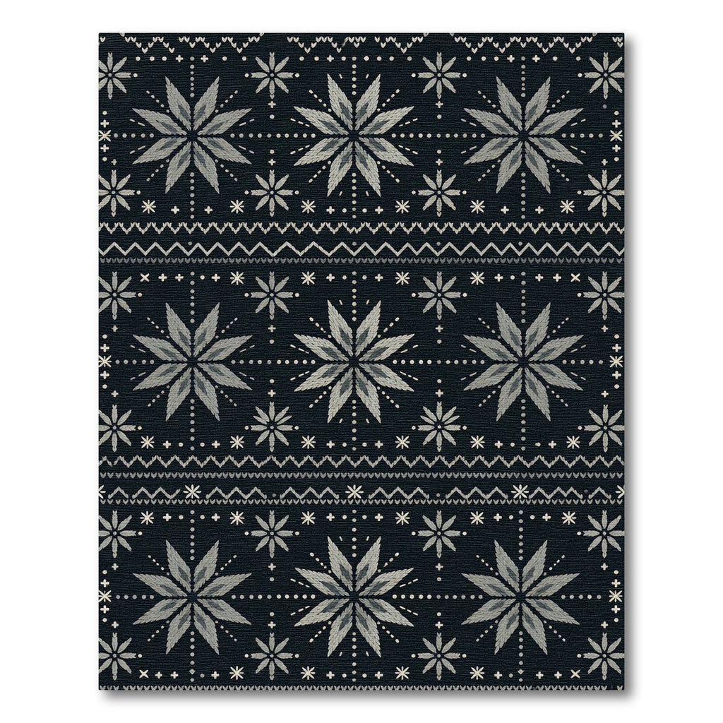Dark Gray Starburst Geometric Stripe Rug