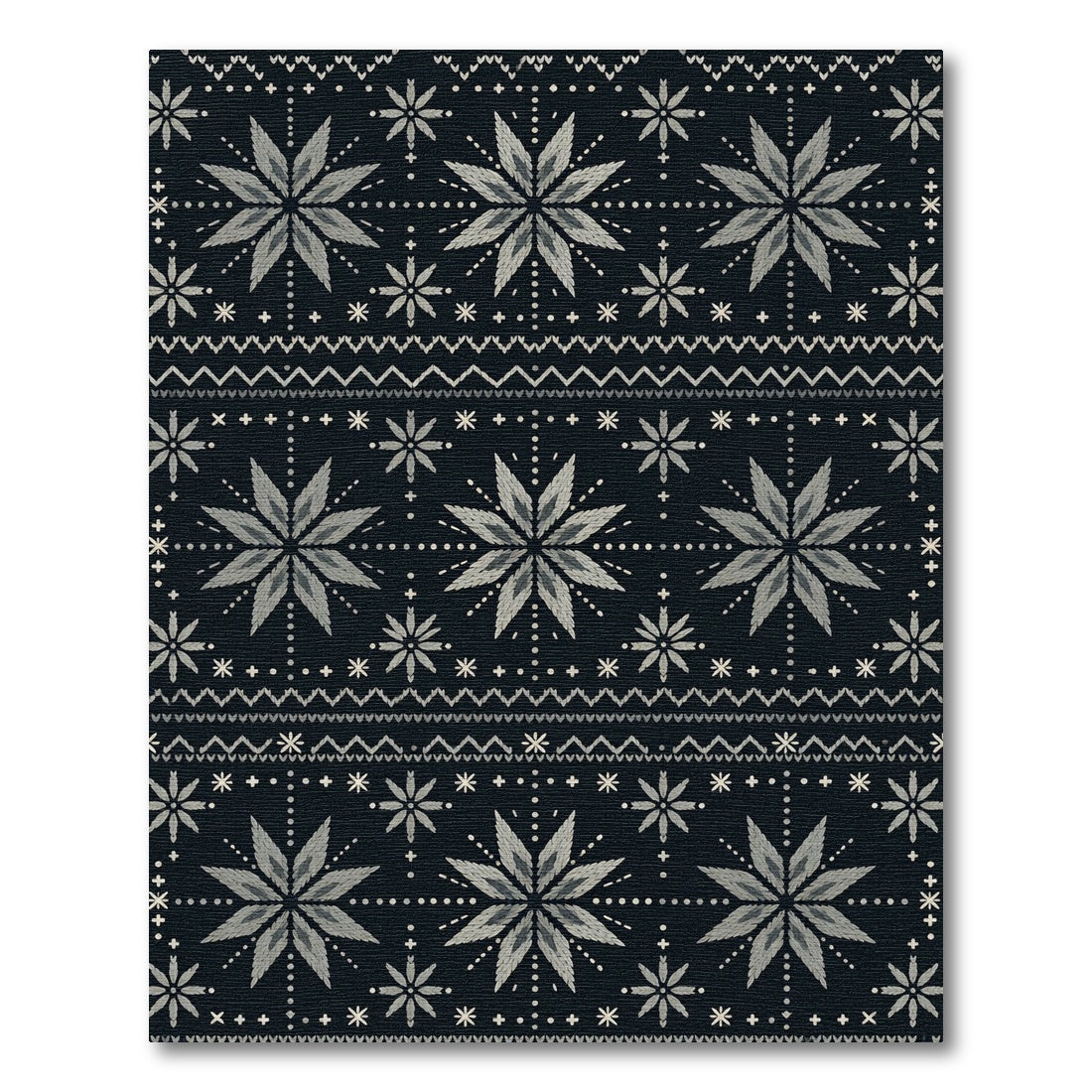 Dark Gray Starburst Geometric Stripe Rug