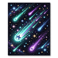 Luminous Cosmic Shooting Star Galaxy Rug