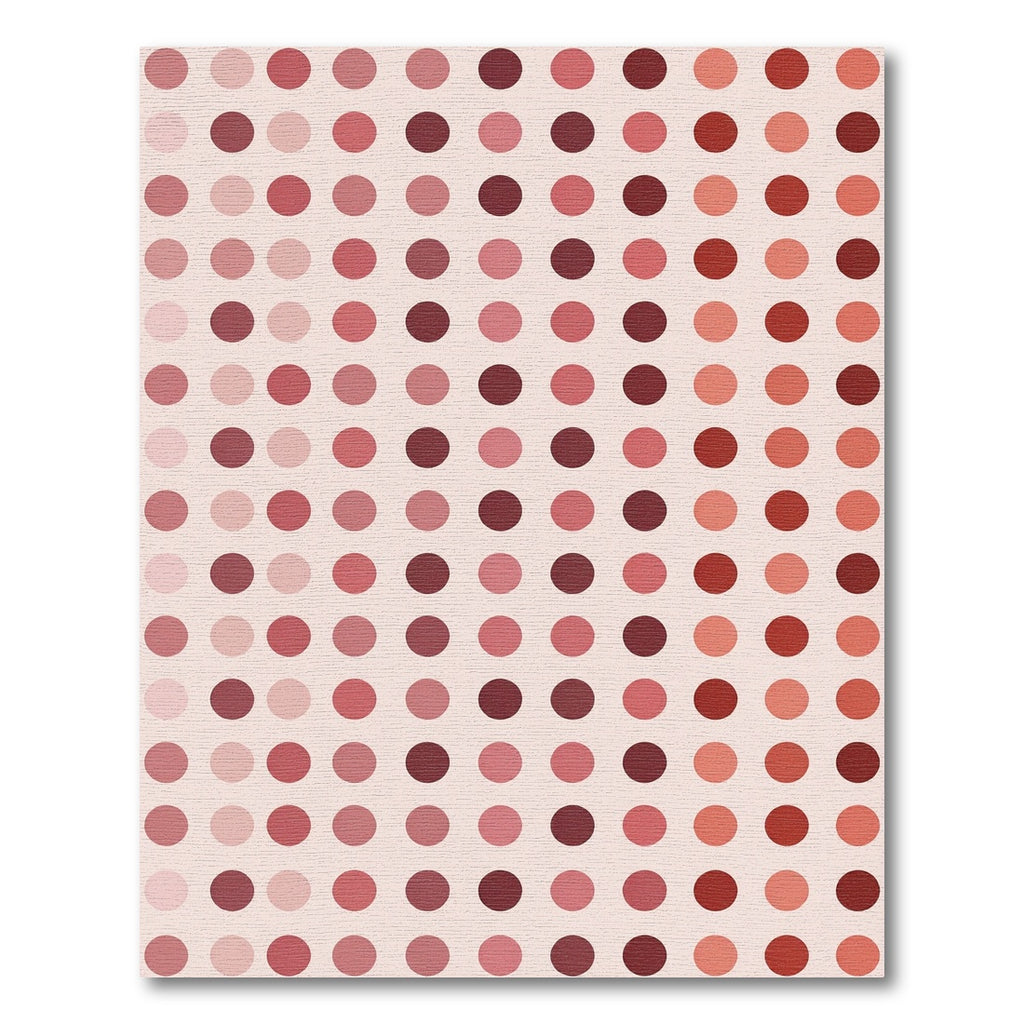 Rosy Pink Polka Dot Grid Rug