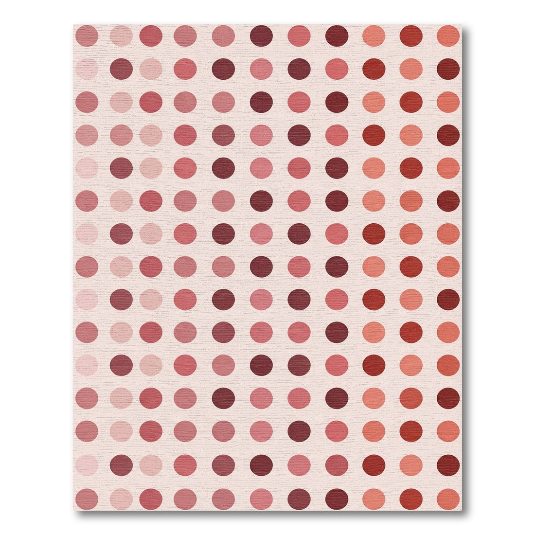 Rosy Pink Polka Dot Grid Rug