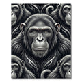Monochromatic Chimpanzee Portrait Graphic Rug
