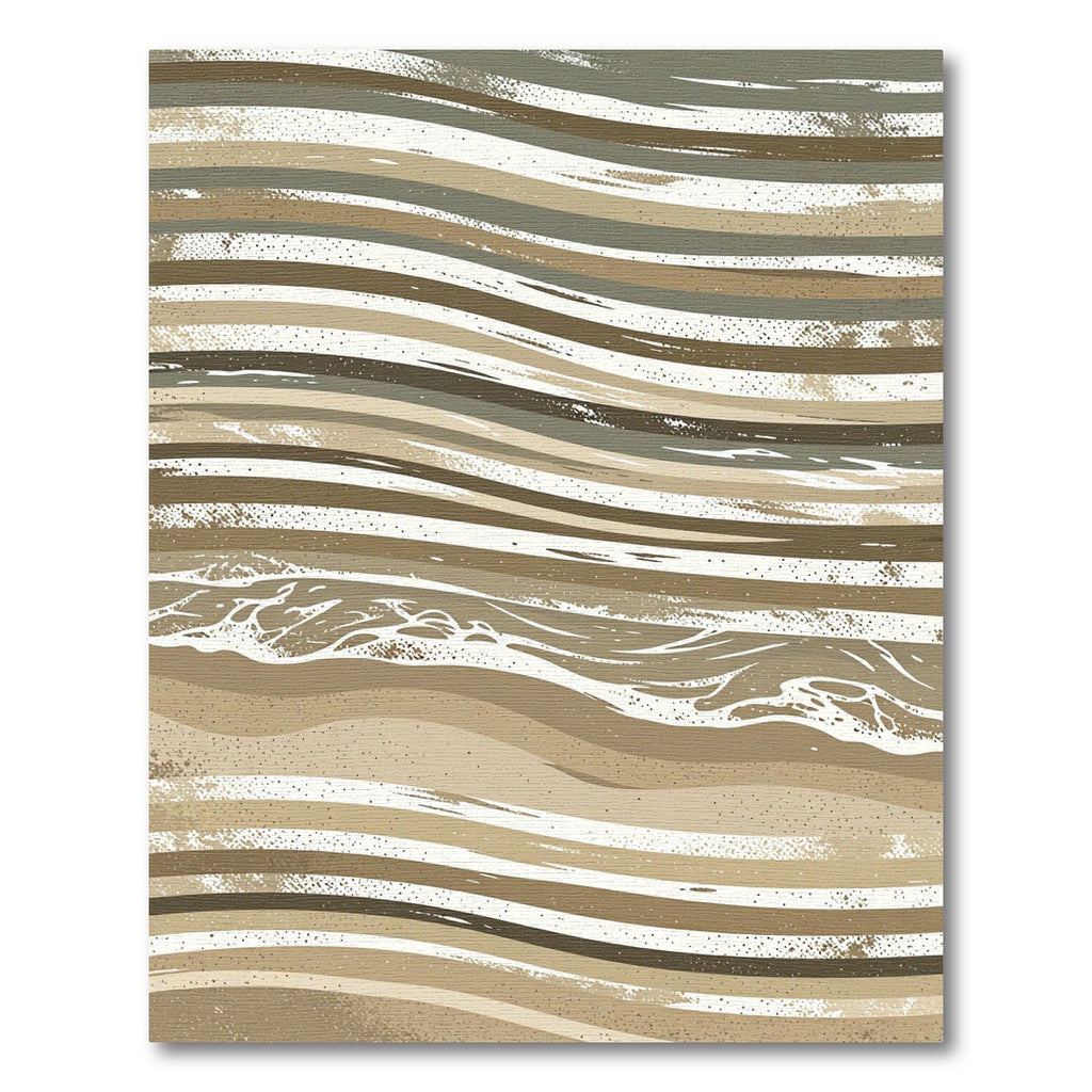 Contemporary Earthy Wavy Line Aesthetic Rug