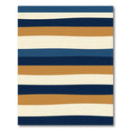 Modern Navy and Gold Horizontal Stripes Rug