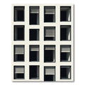 Minimalist Monochromatic Architectural Window Grid Rug