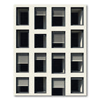 Minimalist Monochromatic Architectural Window Grid Rug