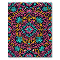 Pink Teal Gold Floral Swirl Rug