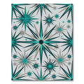 Teal White Starburst Burst Rug