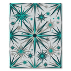 Teal White Starburst Burst Rug