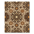 Earthy Bronze Sunburst Celestial Tapestry Rug