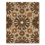 Earthy Bronze Sunburst Celestial Tapestry Rug