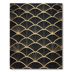 Black And Gold Art Deco Fan Rug