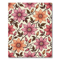 Elegant Pink Orange Clematis Floral Rug