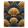 Art Deco Gold Black Fan Rug