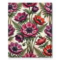 Vibrant Pink and Red Botanical Anemone Rug