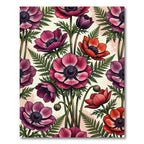 Vibrant Pink and Red Botanical Anemone Rug