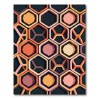 Warm Geometric Hexagon Nest Rug