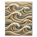 Earthy Brown Tan Coastal Wave Rug