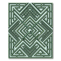 Sage Green Art Deco Geometric Labyrinth Rug