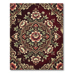 Ornate Red Floral Medallion Rug