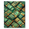 Floating Emerald Hundred Dollar Bill Stack Rug