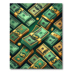 Floating Emerald Hundred Dollar Bill Stack Rug