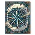 Teal Peacock Compass Medallion Area Rug