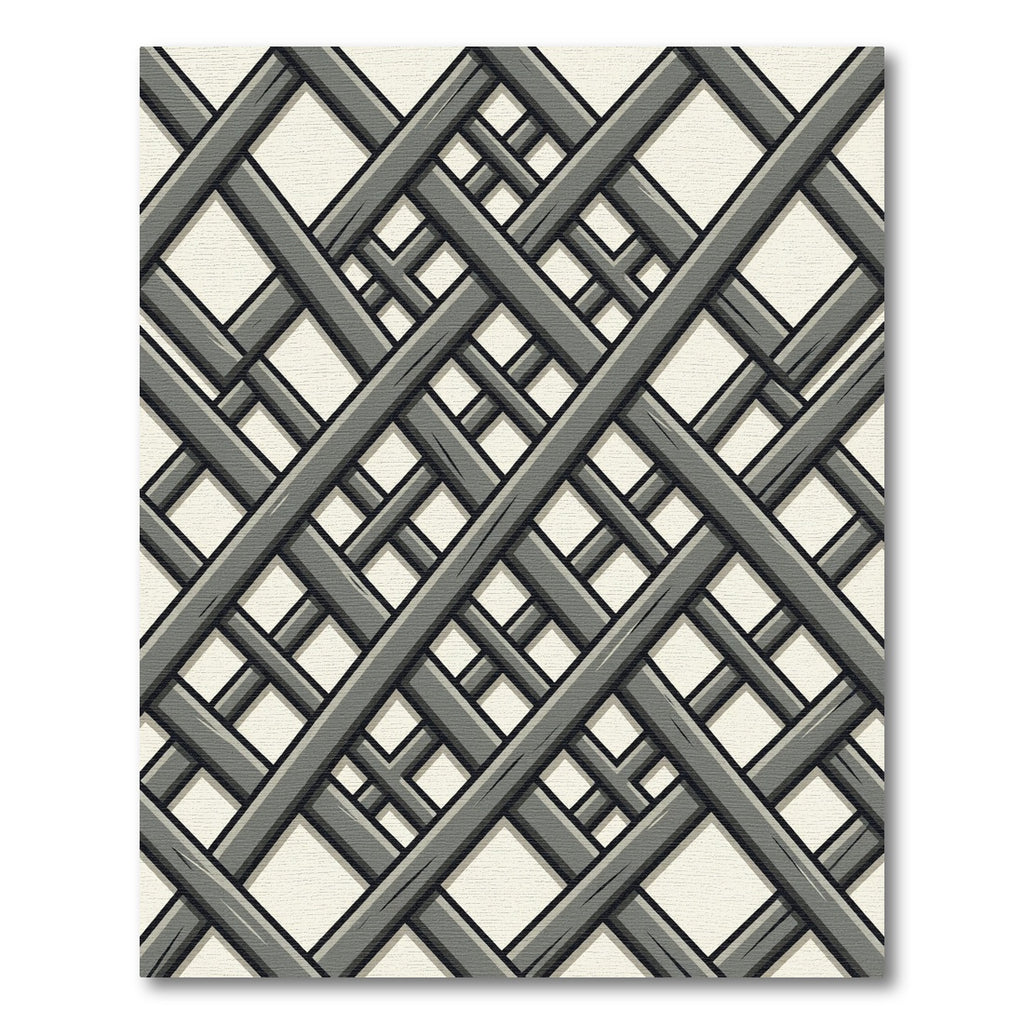 Gray Intersecting Wood Lattice Rug
