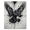 Gothic Raven Ink Splatter Black White Rug