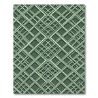 Muted Green Interlocking Lattice Rug