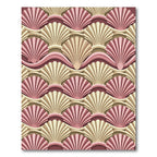 Art Deco Elegant Pink Shell Wave Rug
