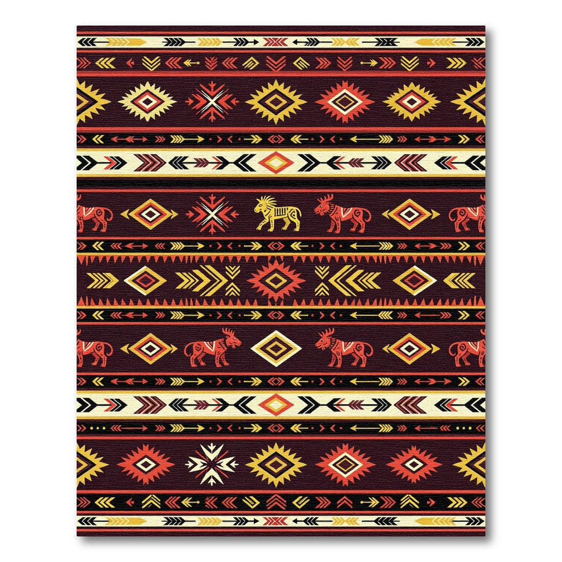Southwestern Earth Tone Geometric Animal Rug